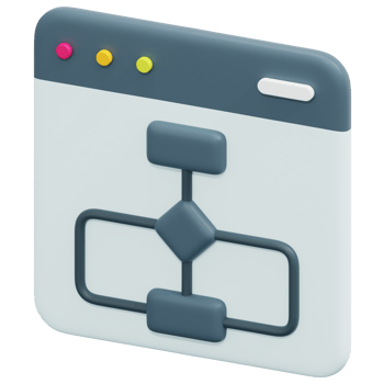 flowchart 3d render icon illustration png