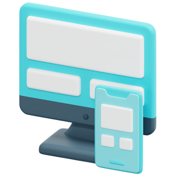 responsive design 3d render icon illustration png