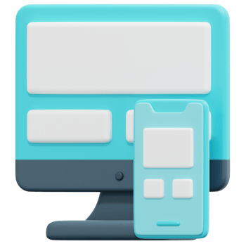 responsive design 3d render icon illustration png