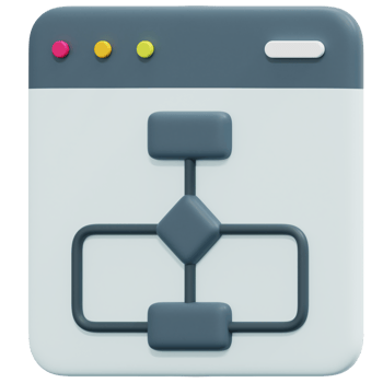 flowchart 3d render icon illustration png