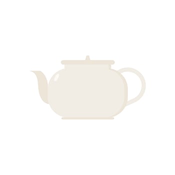 metal tea pot flat design vector illustration isolated on white background. Tea kettle vector. silver tea pot kitchen tableware