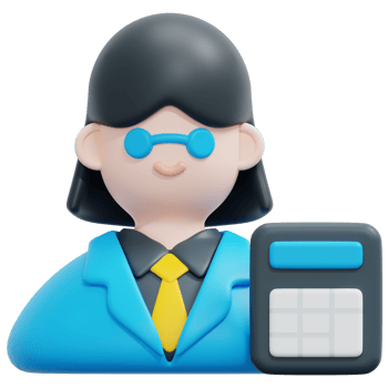 accountant 3d render icon illustration png