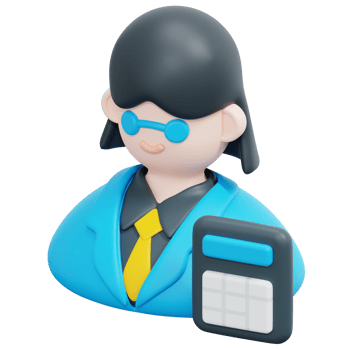 accountant 3d render icon illustration png