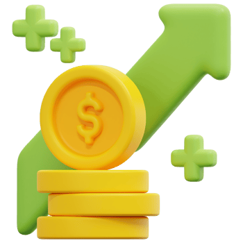 income 3d render icon illustration png