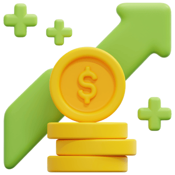 income 3d render icon illustration png