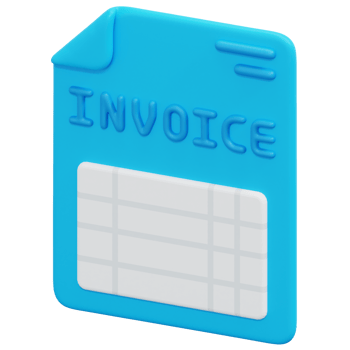 invoice 3d render icon illustration png