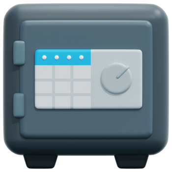 safe box 3d render icon illustration png