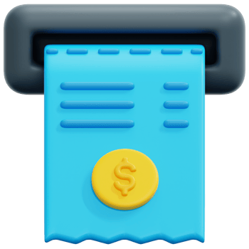 bill 3d render icon illustration png