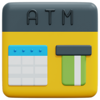 atm 3d render icon illustration png