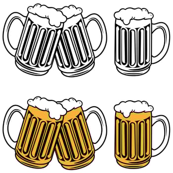 Beer icon vector set. bar illustration sign collection. alcohol symbol or logo.