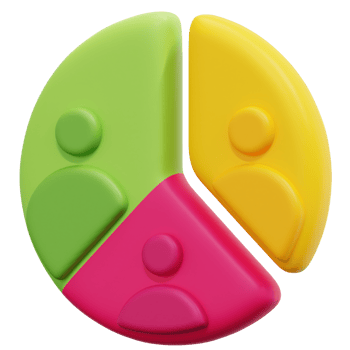 customer segment 3d render icon illustration png
