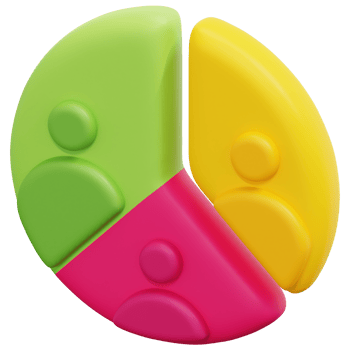 customer segment 3d render icon illustration png