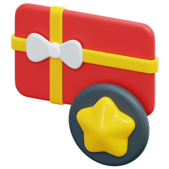 gift card 3d render icon illustration png