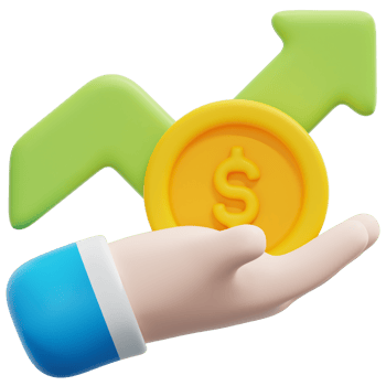 investment 3d render icon illustration png