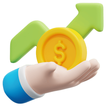 investment 3d render icon illustration png