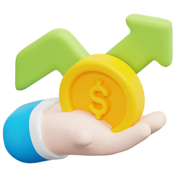 investment 3d render icon illustration png