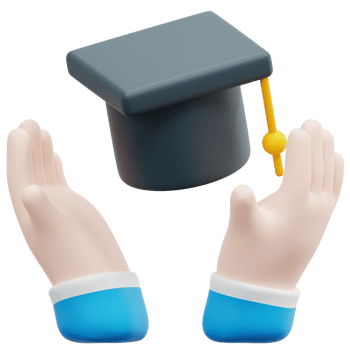 mortarboard 3d render icon illustration png