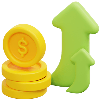profit 3d render icon illustration png