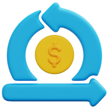 cash flow 3d render icon illustration png