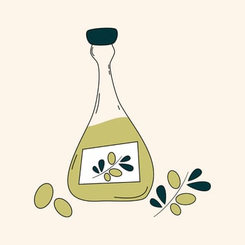 olive oil bottle vector illustration