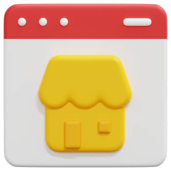 online store 3d render icon illustration png