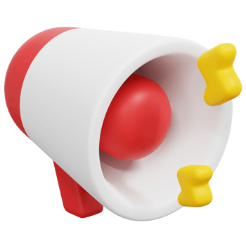 megaphone 3d render icon illustration png