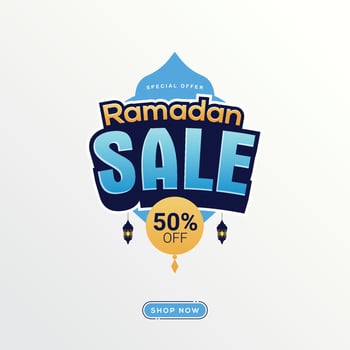 Ramadan sale promotion banner template vector