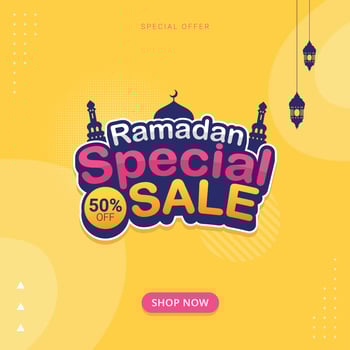 Ramadan sale promotion banner template vector