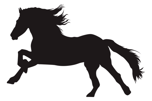 Black Running Horse Silhouette with Transparent Background png