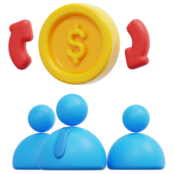 crowdfunding 3d render icon illustration png