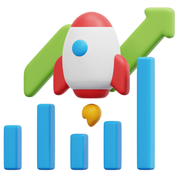graph 3d render icon illustration png