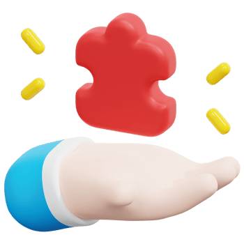 puzzle 3d render icon illustration png
