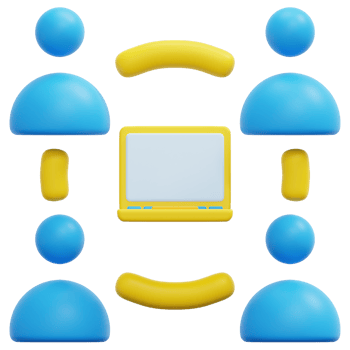 collaboration 3d render icon illustration png