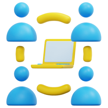 collaboration 3d render icon illustration png