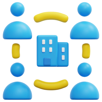 company 3d render icon illustration png