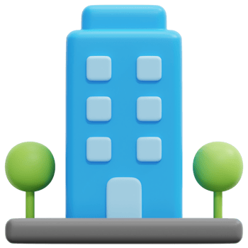 building 3d render icon illustration png