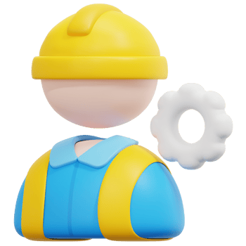 engineer 3d render icon illustration png