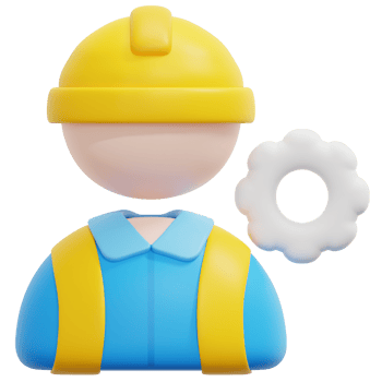 engineer 3d render icon illustration png