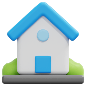 house 3d render icon illustration png