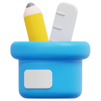 stationery 3d render icon illustration png
