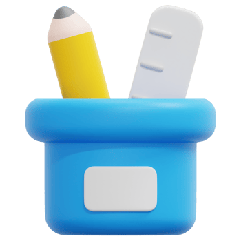stationery 3d render icon illustration png