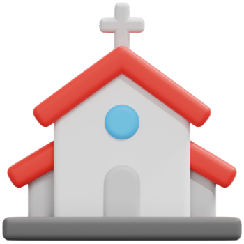 church 3d render icon illustration png