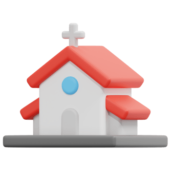 church 3d render icon illustration png