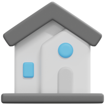 house 3d render icon illustration png