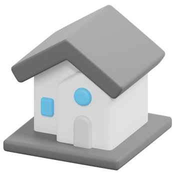 house 3d render icon illustration png