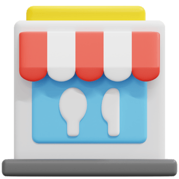 restaurant 3d render icon illustration png