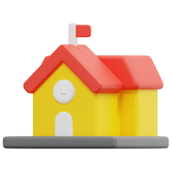 school 3d render icon illustration png