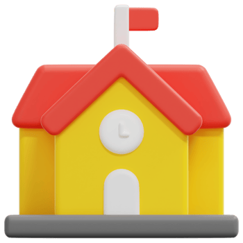 school 3d render icon illustration png
