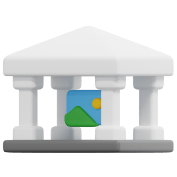 museum 3d render icon illustration png