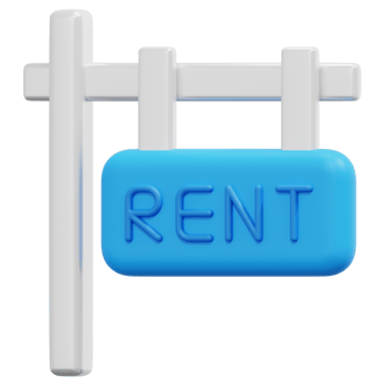 rent 3d render icon illustration png